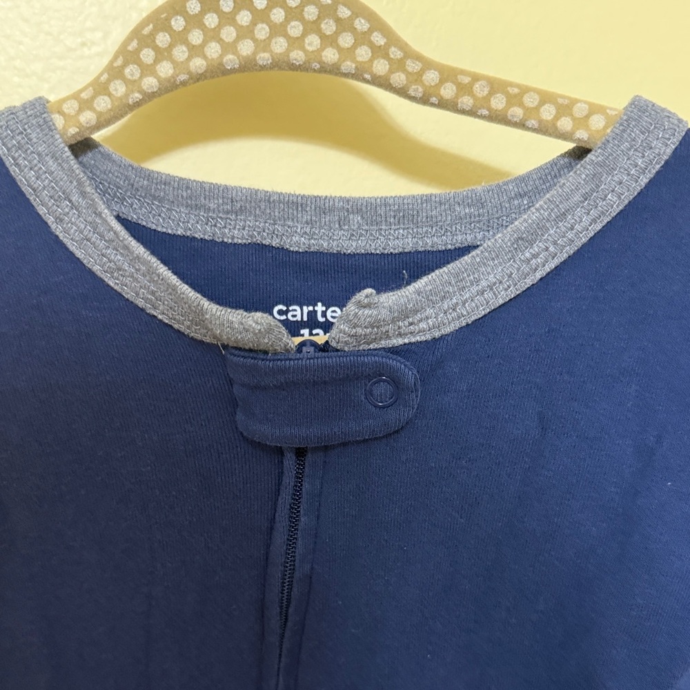 Carter's Construction Navy Blue and Yellow Sleeper - Picture 3 of 7